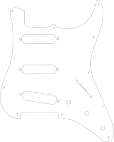 escudo p/ guitarra strato pkg branco